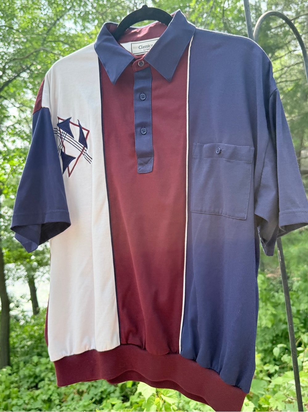 Vintage Classics by Palmland Shirt Mens XL Banded Waist Short Sleeve Polo EUC